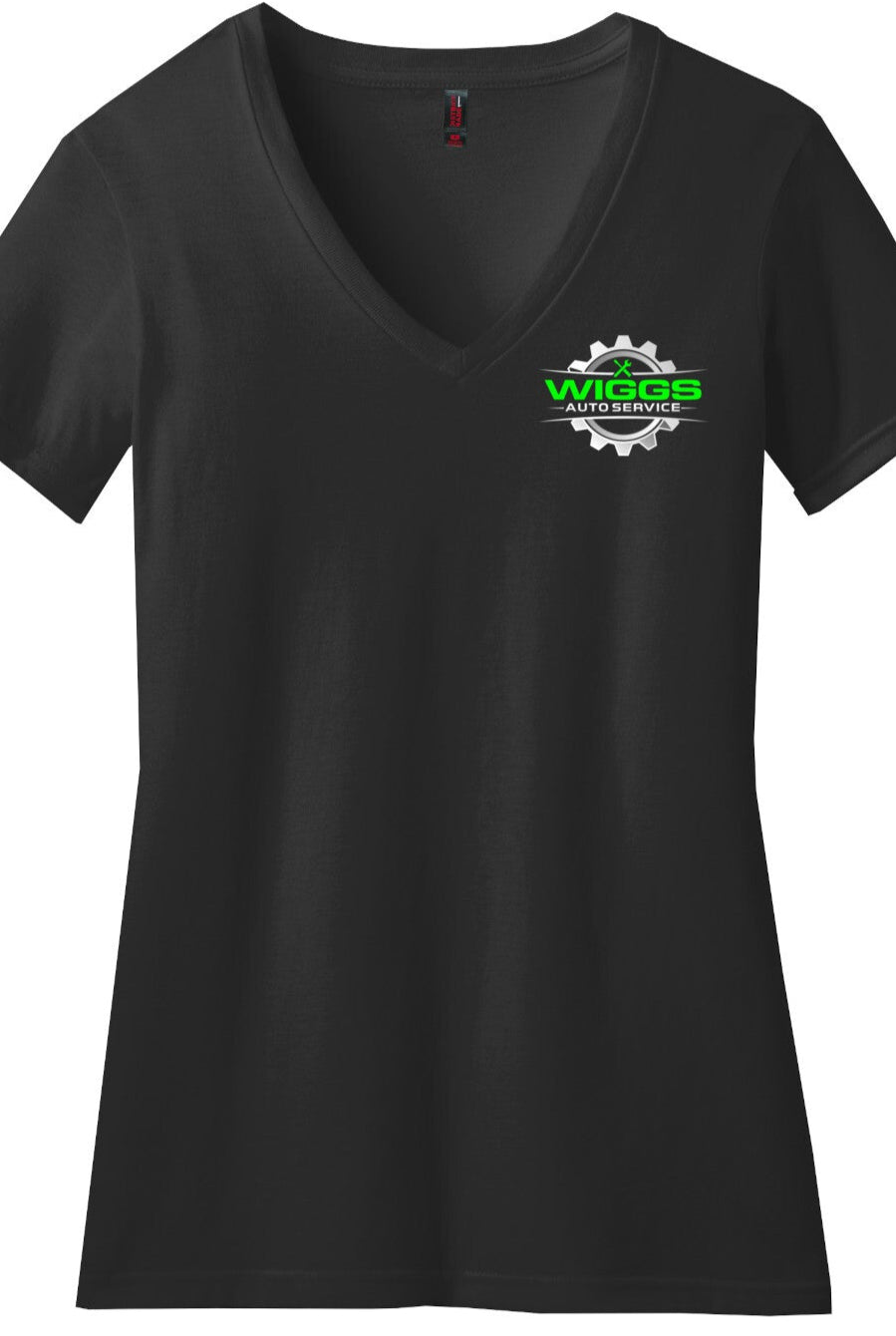 Womans T-Shirt - District Women’s Perfect Blend CVC V-Neck Tee DM1190L - Wiggs Auto Service