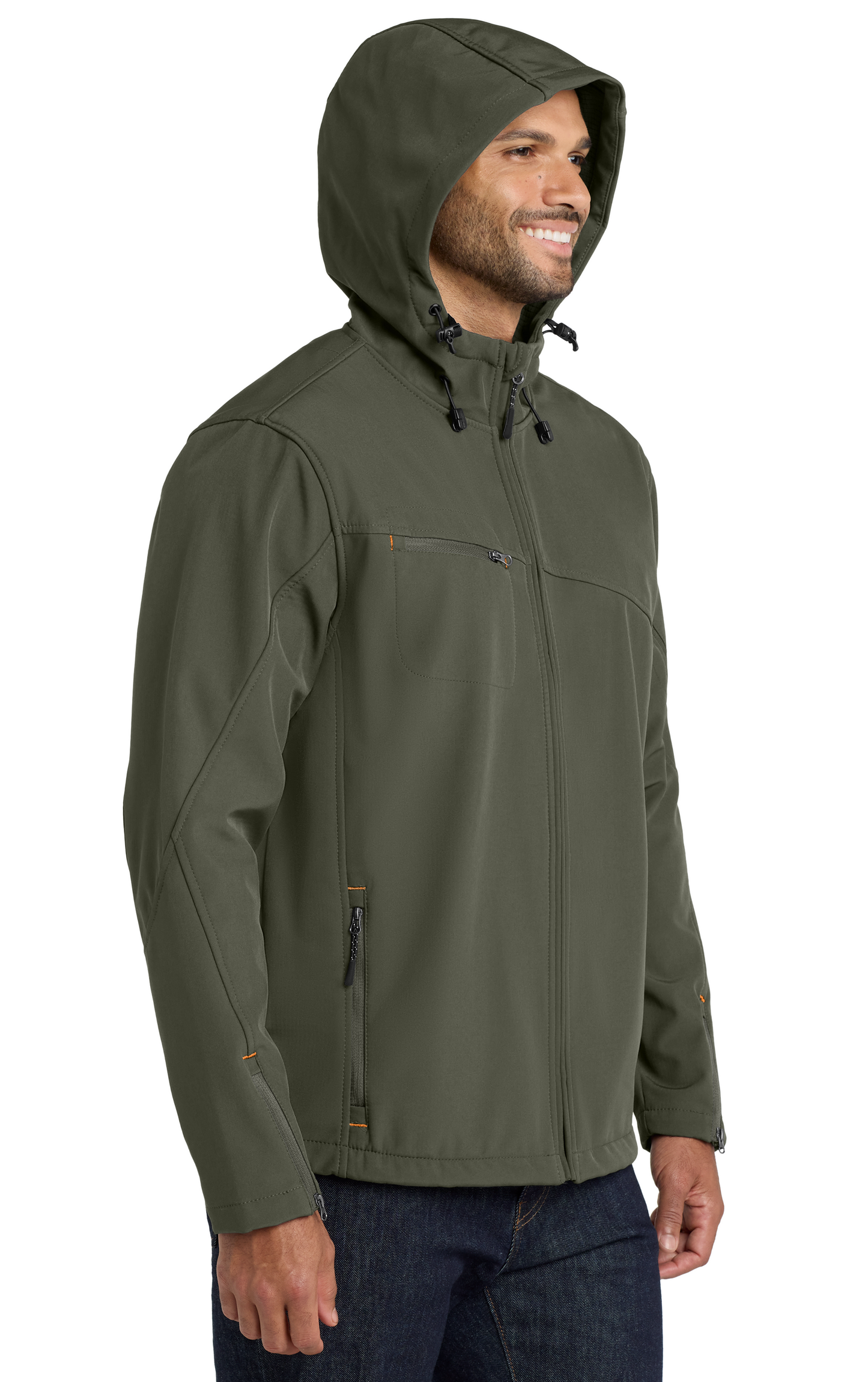 Port Authority® Textured Hooded Soft Shell Jacket - J706