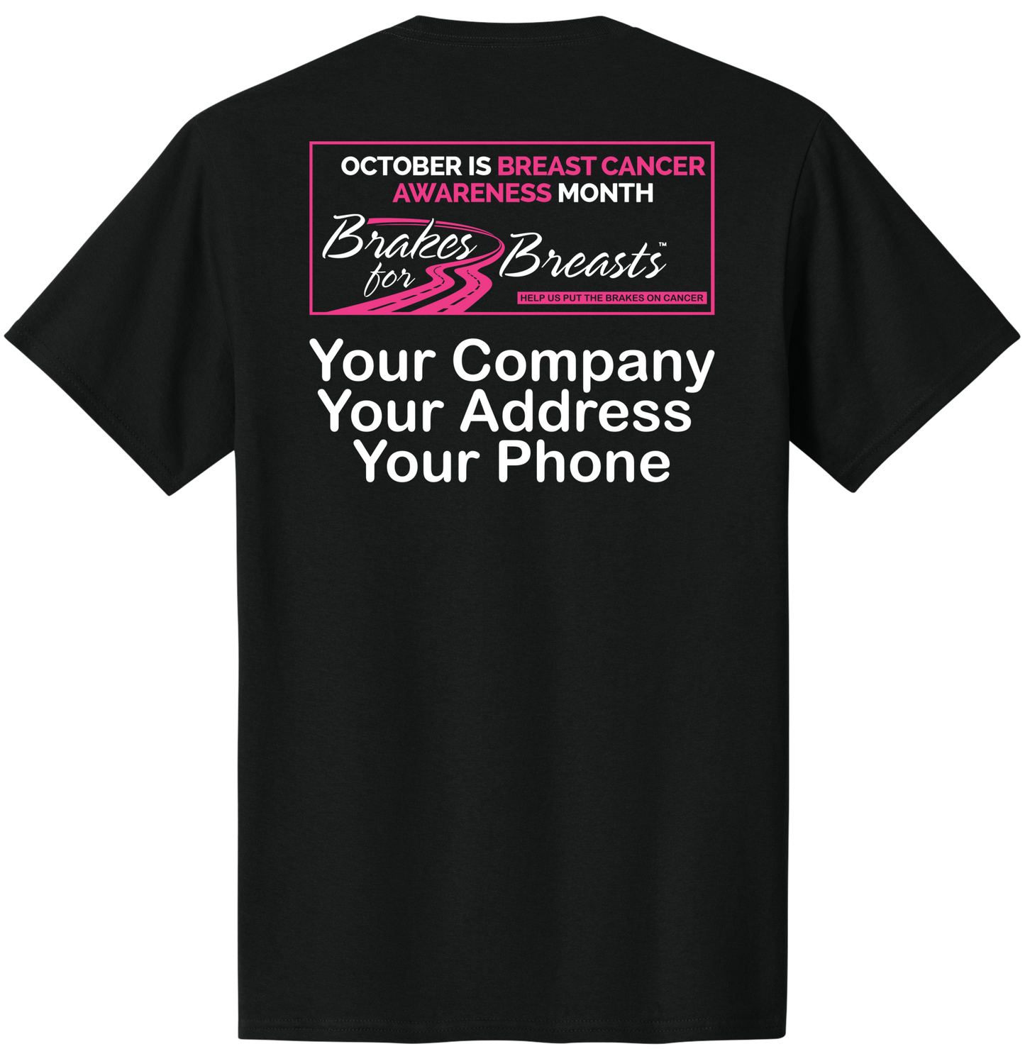 Brakes for Breasts - Tech Tee - Black - Port & Co. Core Cotton PC54