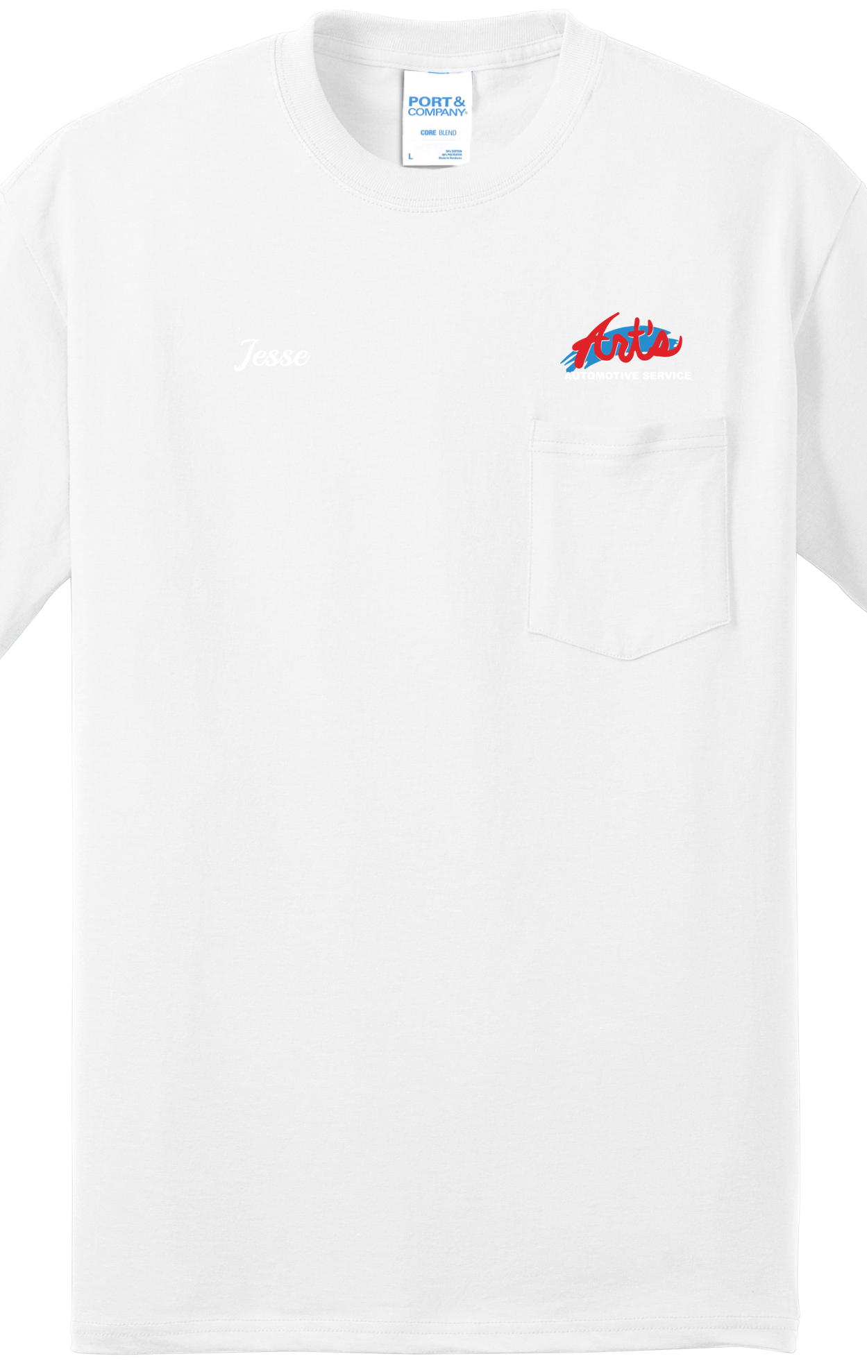 Economy Pocket T-Shirt - Port & Co. Core Blend Pocket Tee PC55P - Arts Automotive