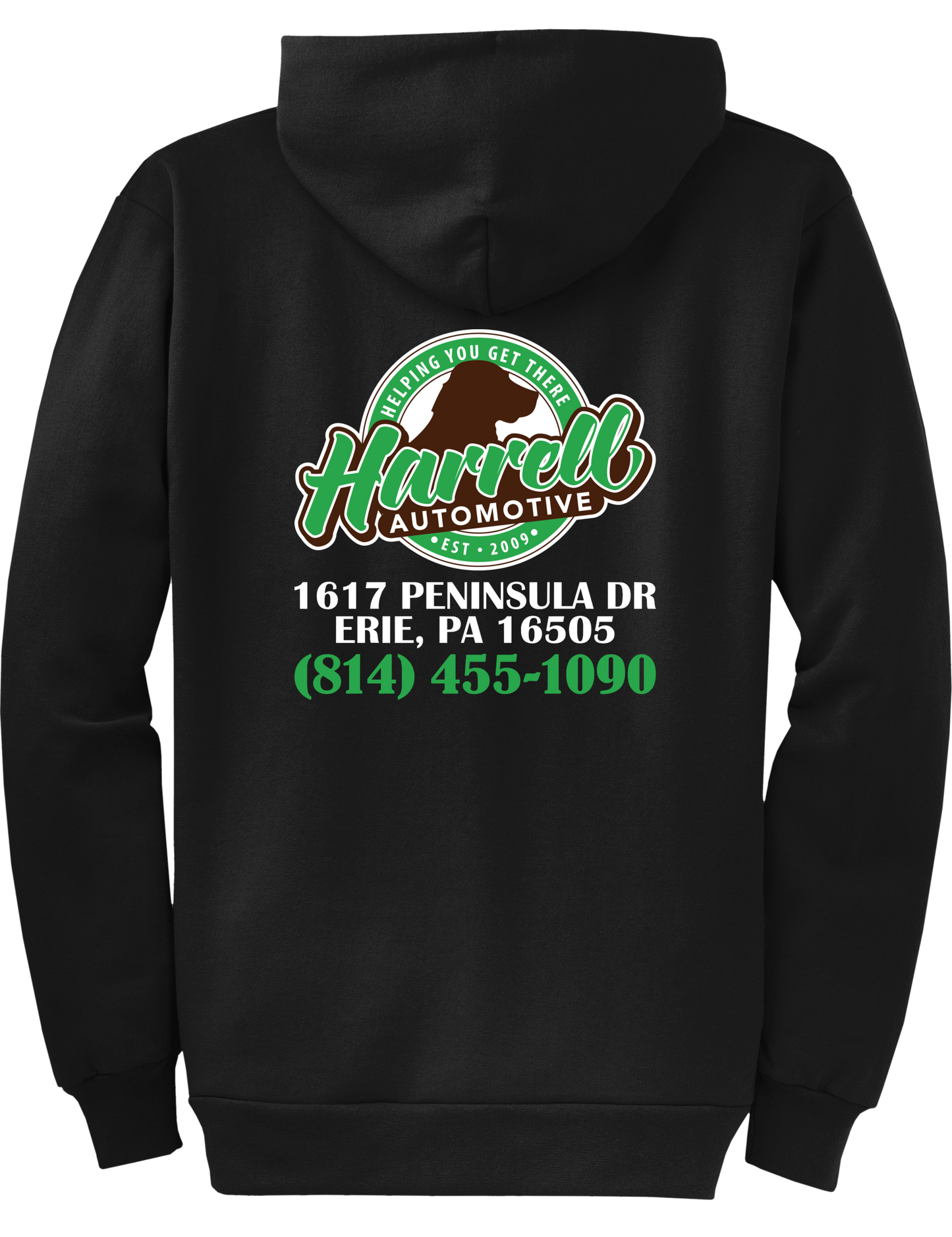 Economy Hoodie - FULL ZIP - Port Company Core Fleece Hooded Sweatshirt PC78ZH - Harrell Automotive