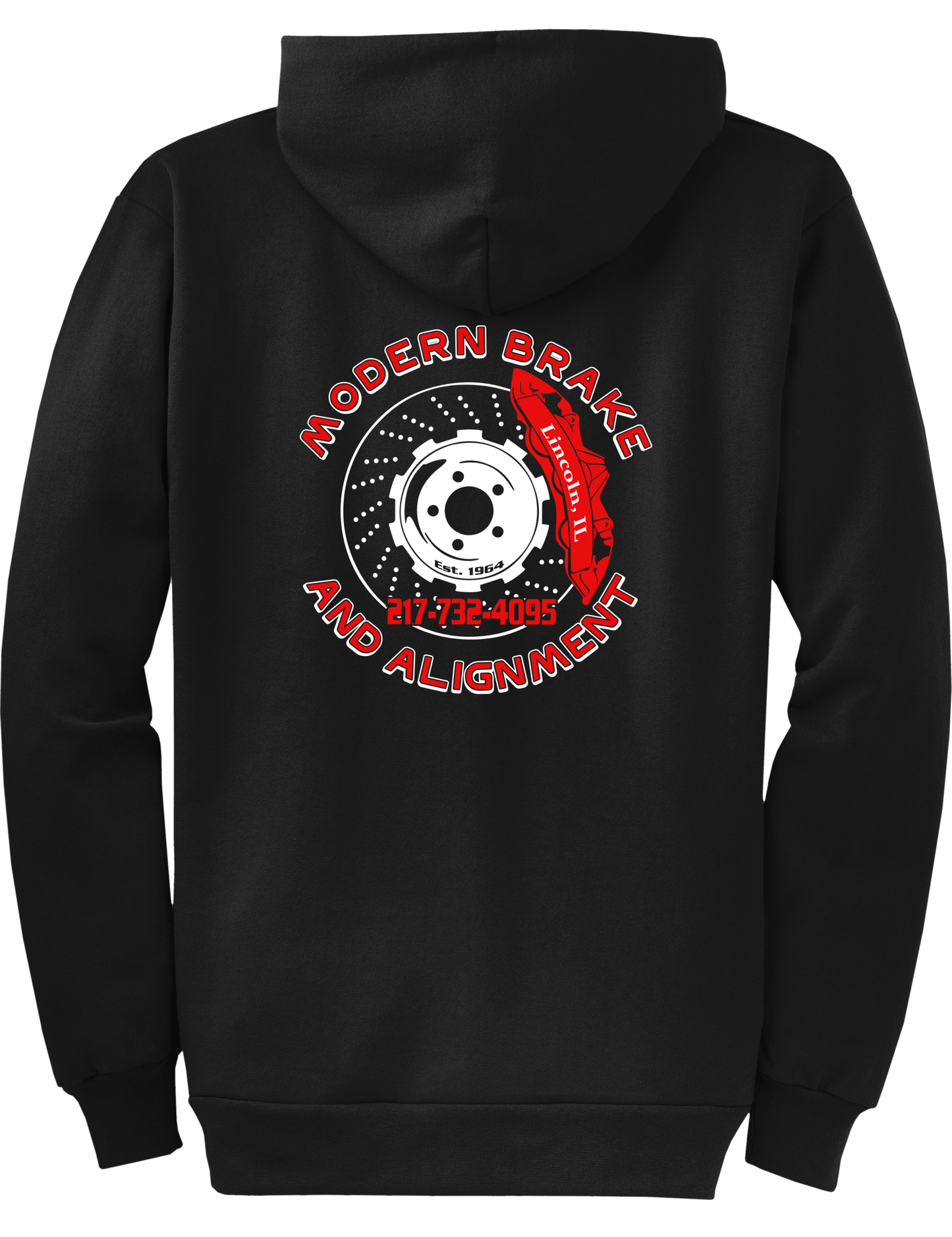 Economy Hoodie - FULL ZIP - Port Company Core Fleece Hooded Sweatshirt PC78ZH - Modern Brake