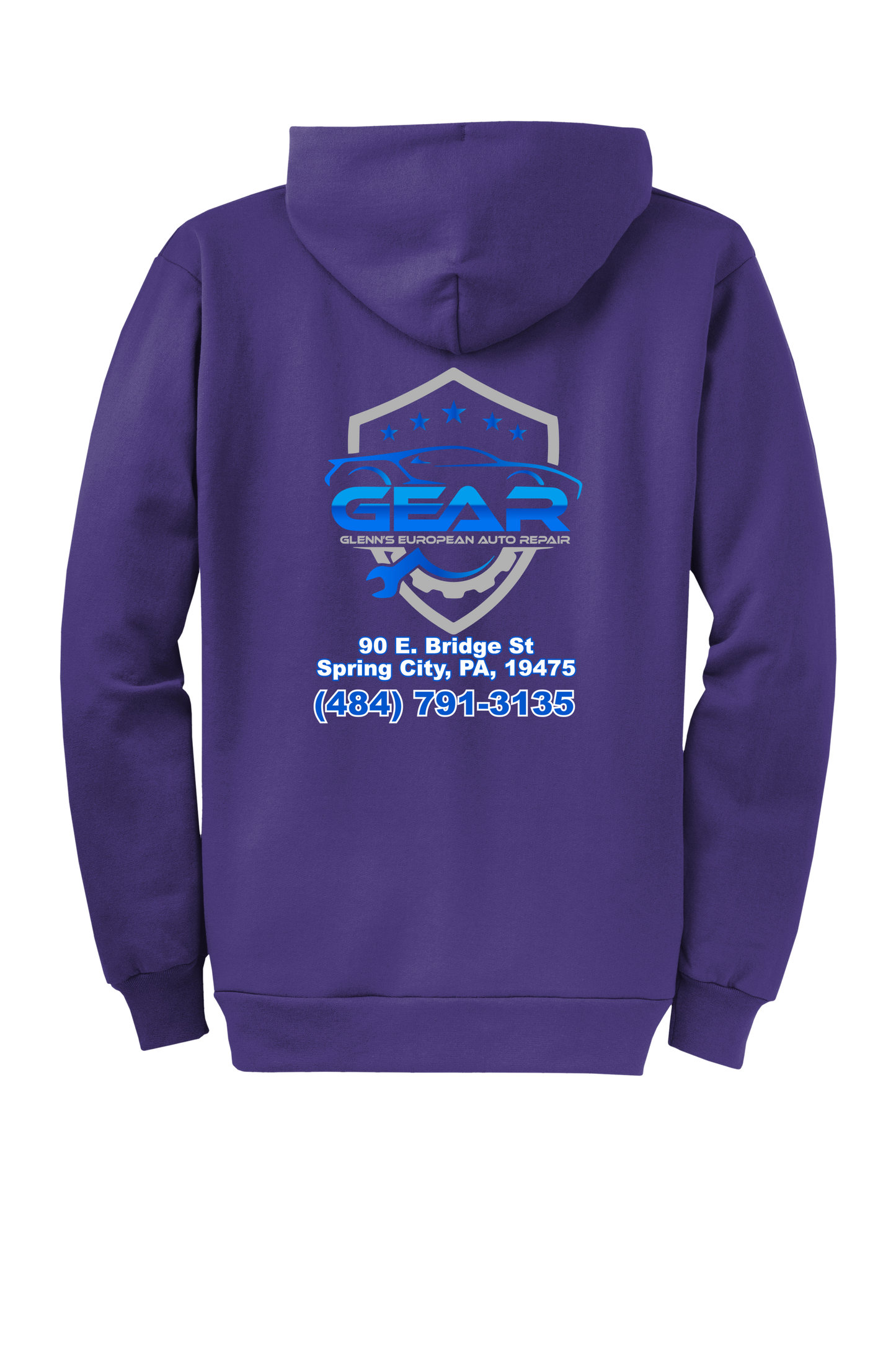 Economy Hoodie - FULL ZIP - Port Company Core Fleece Hooded Sweatshirt PC78ZH - Glenn's European Auto Repair (GEAR)