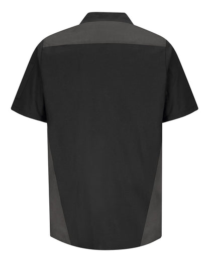 Red Kap SY28 shop shirt in Black/Light Grey/Charcoal, back