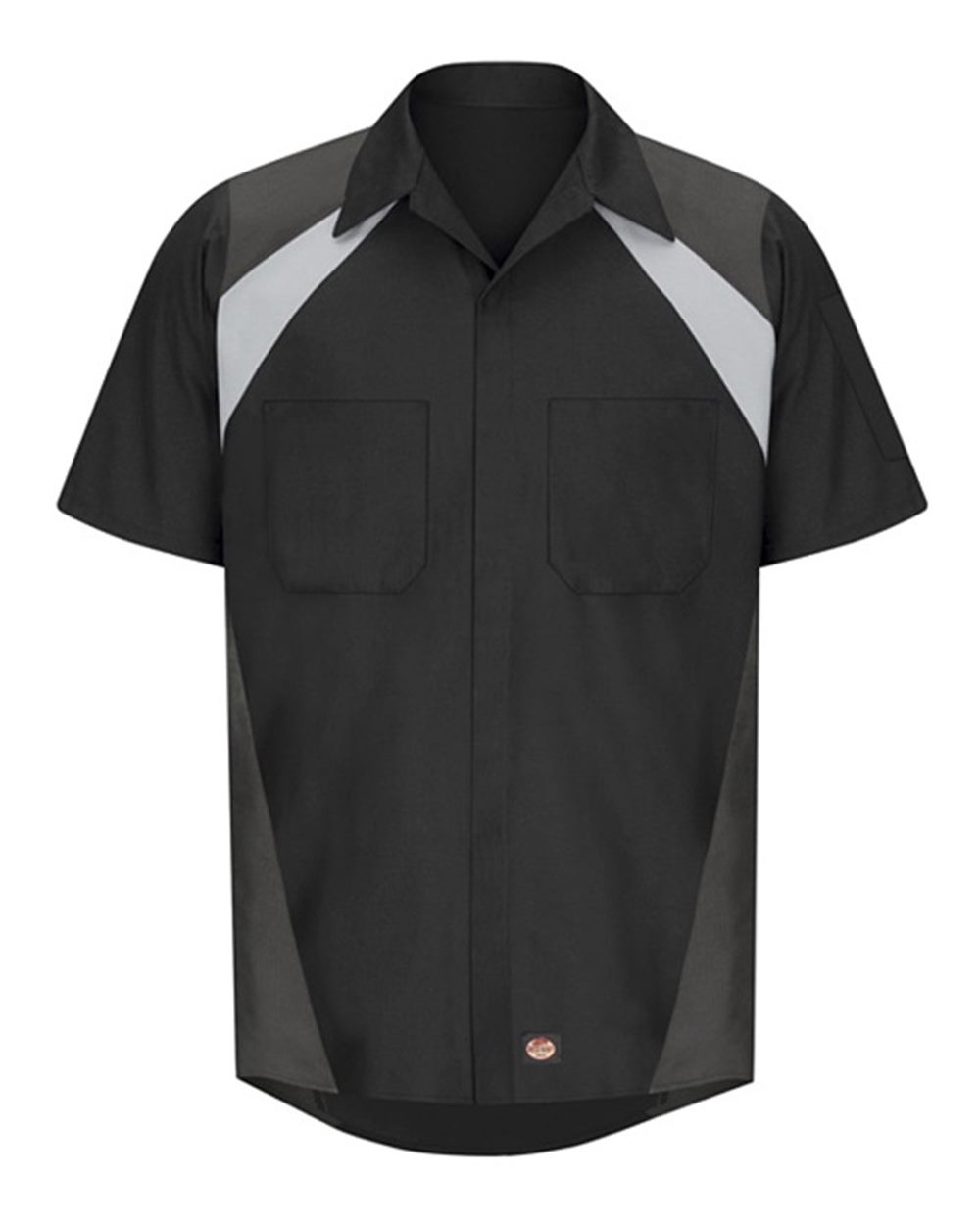 Red Kap SY28 shop shirt in Black/Light Grey/Charcoal, front