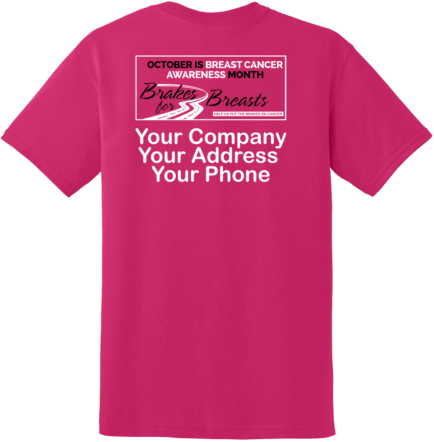 Brakes for Breasts - Advisor Tee - Heliconia Pink - Gildan DryBlend 8000