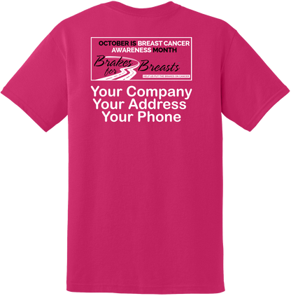 Brakes for Breasts - Advisor Tee - Heliconia Pink - Gildan DryBlend 8000