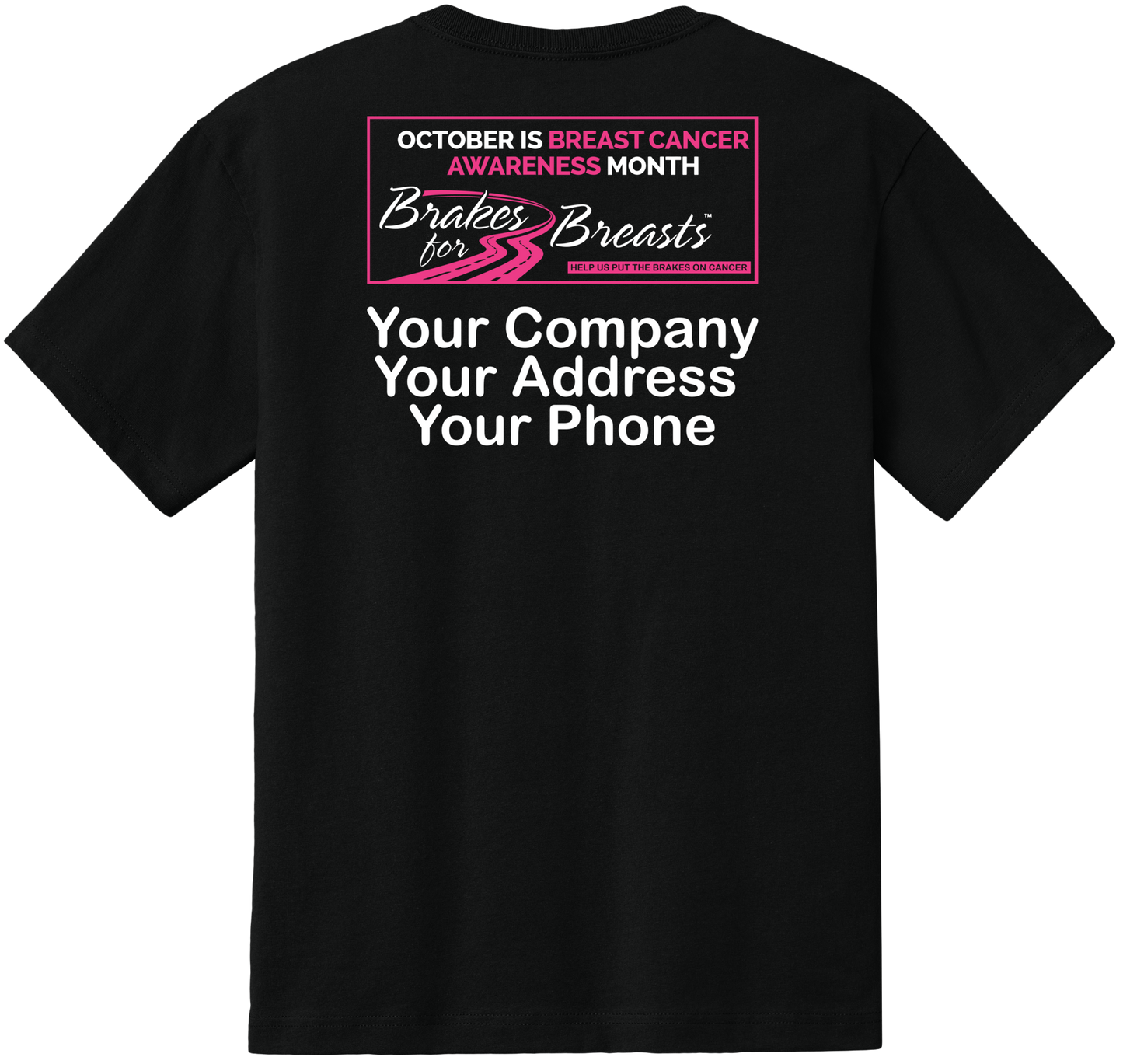 Brakes for Breasts - Tech Tee - Black Heavyweight - BELLA+CANVAS BC4610