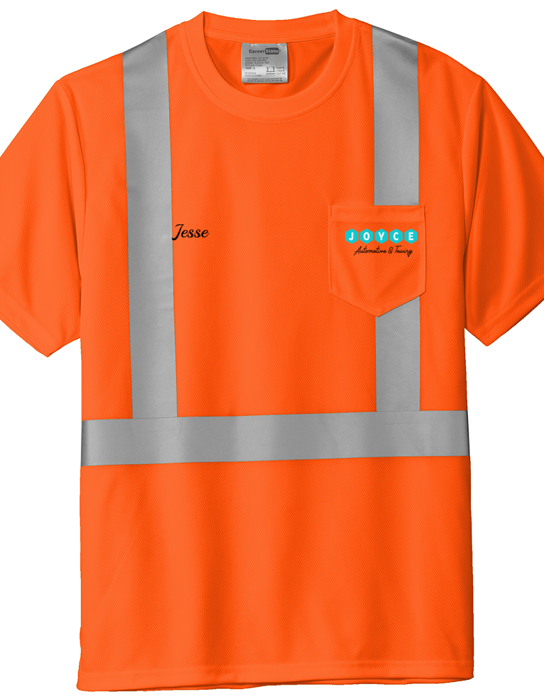 T-Shirt - Pocket - CornerStone® ANSI 107 Class 2 Safety T-Shirt - CS204 - Joyce Automotive & Towing