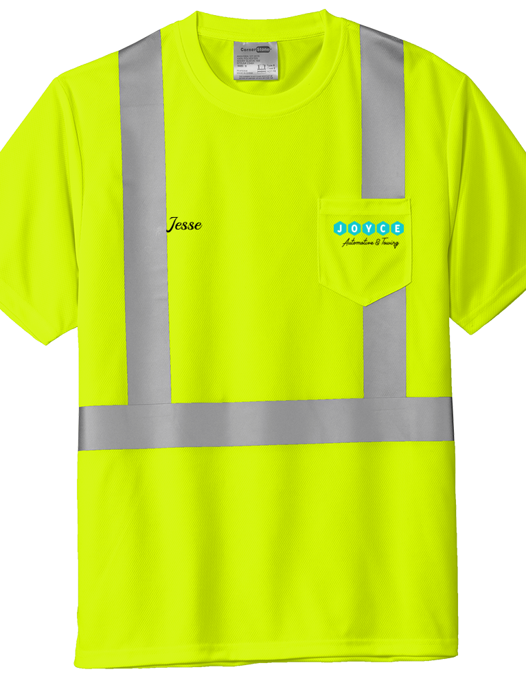 T-Shirt - Pocket - CornerStone® ANSI 107 Class 2 Safety T-Shirt - CS204 - Joyce Automotive & Towing
