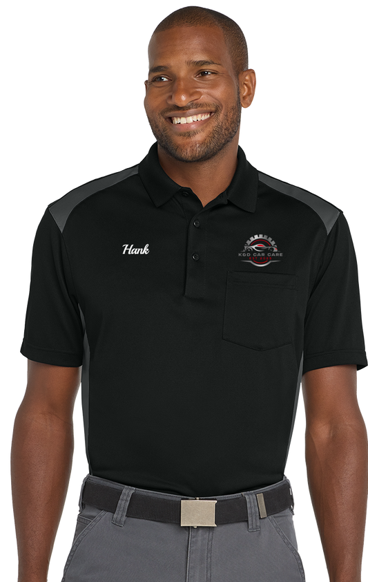 POLO - Mens - Technicians - Cornerstone Snag-Proof Two-Way Colorblock Pocket - CS416 - K&D Car Care