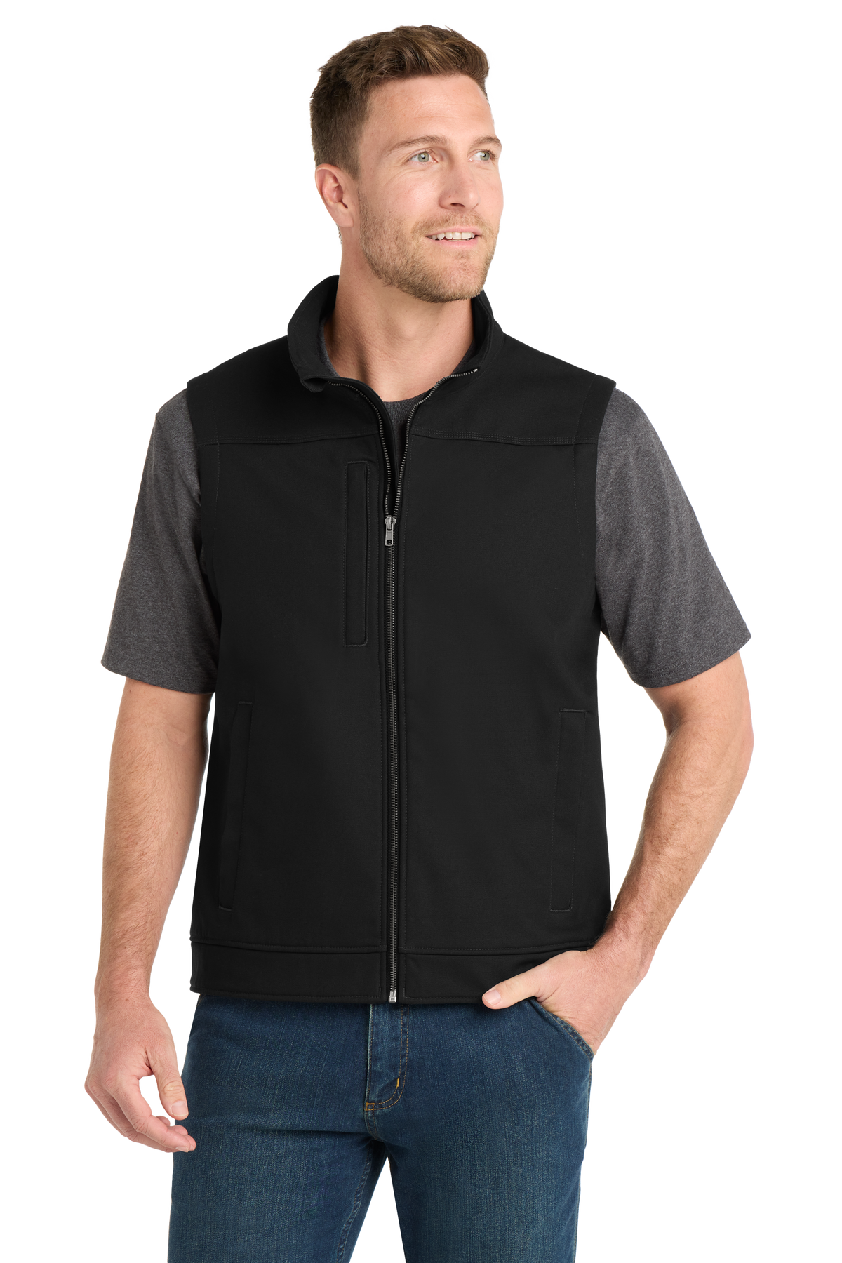 CornerStone® Embroidered Duck Bonded Soft Shell Vest