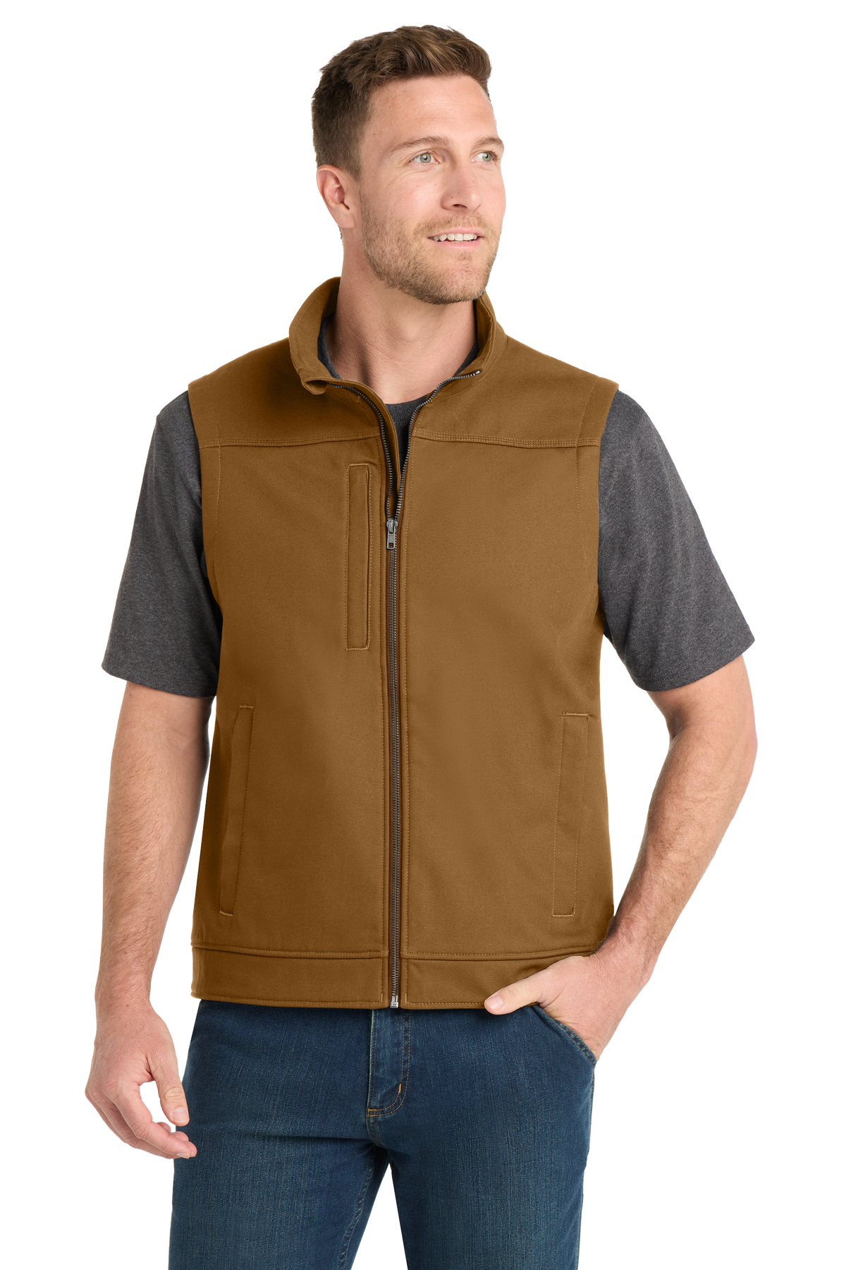 CornerStone® Embroidered Duck Bonded Soft Shell Vest