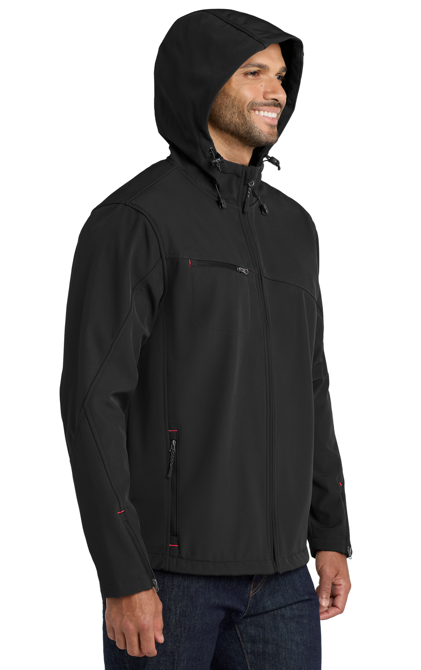 Port Authority® Textured Hooded Soft Shell Jacket - J706