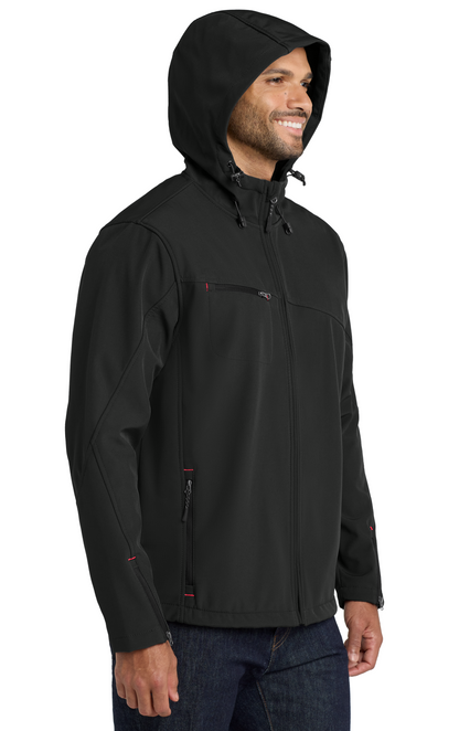 Port Authority® Textured Hooded Soft Shell Jacket - J706