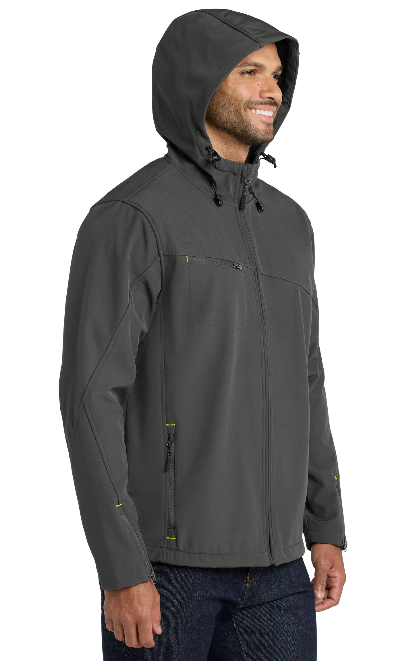 Port Authority® Textured Hooded Soft Shell Jacket - J706