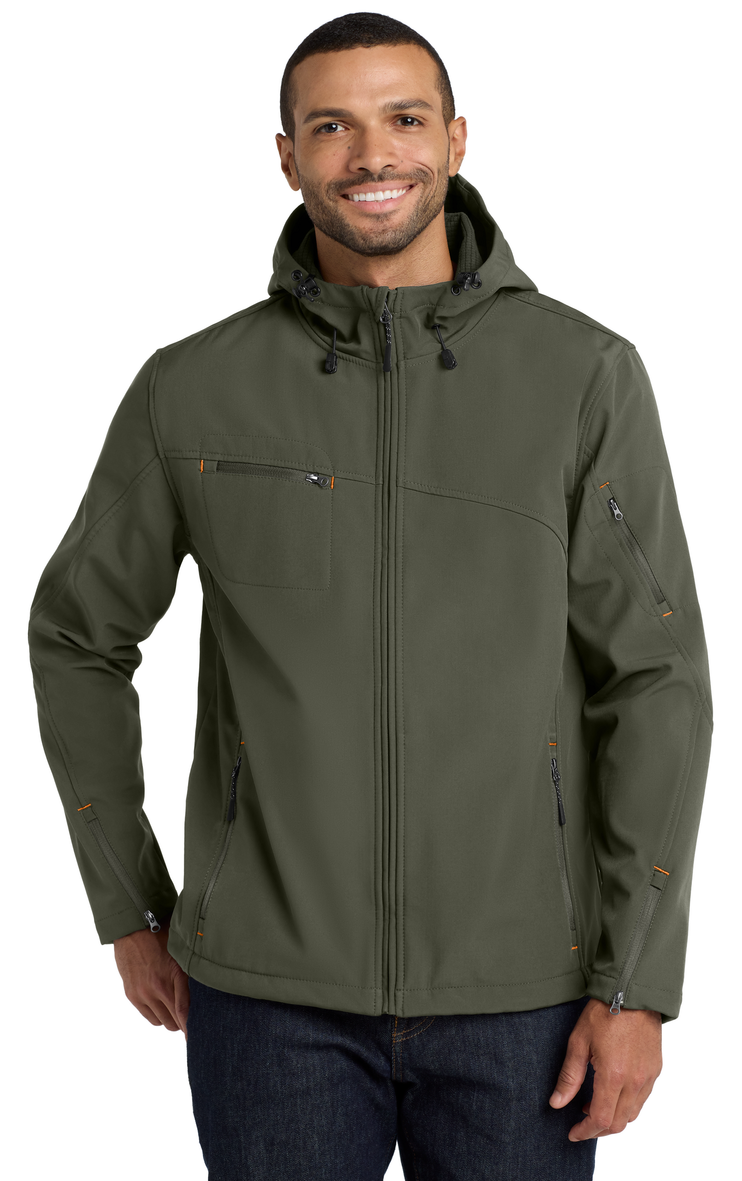 Port Authority® Textured Hooded Soft Shell Jacket - J706
