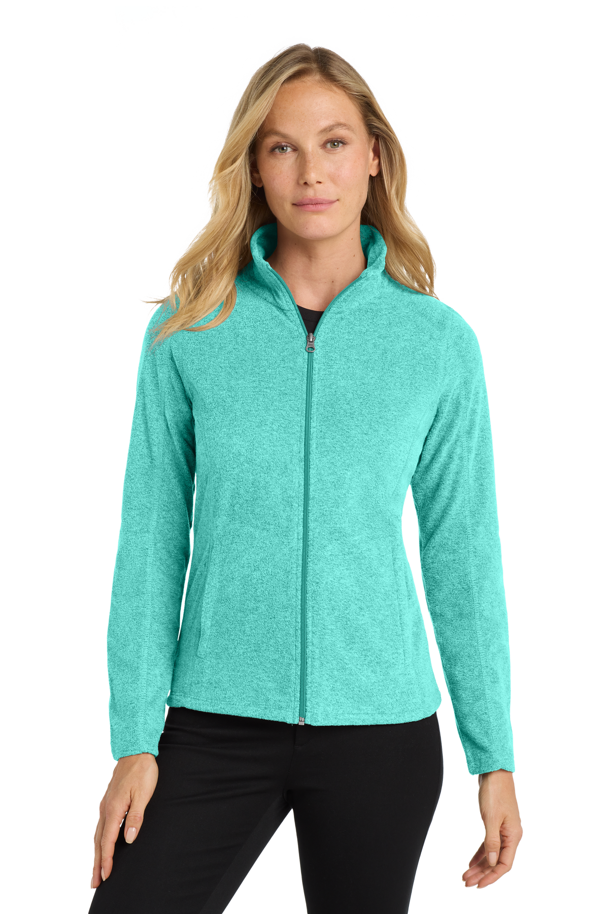 Port Authority® Embroidered Women's Heather Microfleece Full-Zip Jacket
