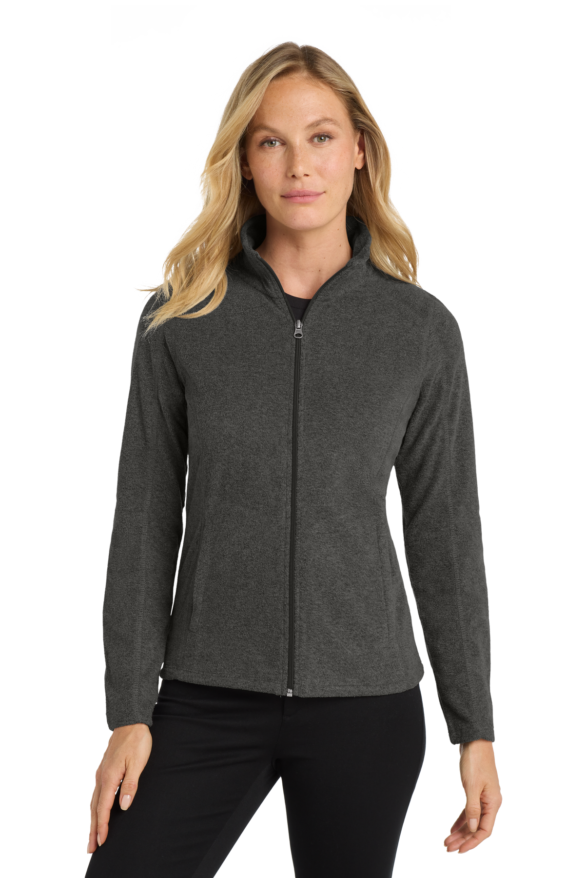 Port Authority® Embroidered Women's Heather Microfleece Full-Zip Jacket