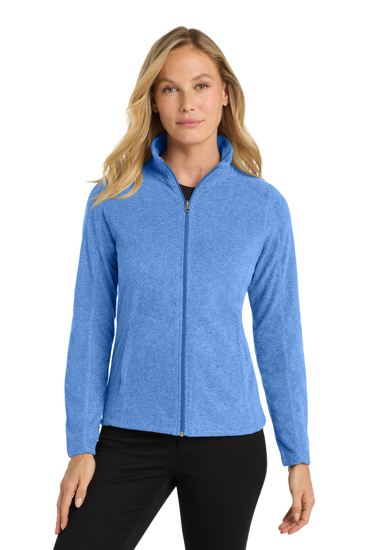 Port Authority® Embroidered Women's Heather Microfleece Full-Zip Jacket