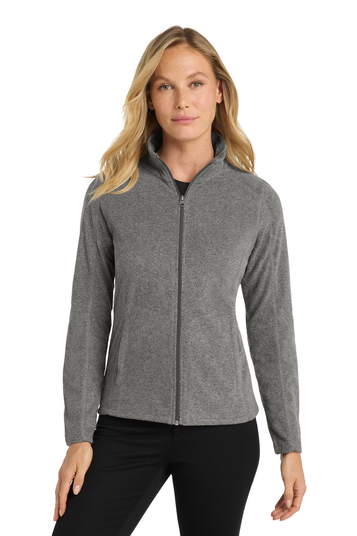 Port Authority® Embroidered Women's Heather Microfleece Full-Zip Jacket