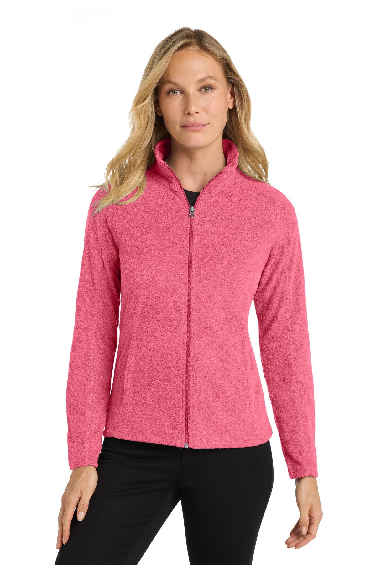 Port Authority® Embroidered Women's Heather Microfleece Full-Zip Jacket