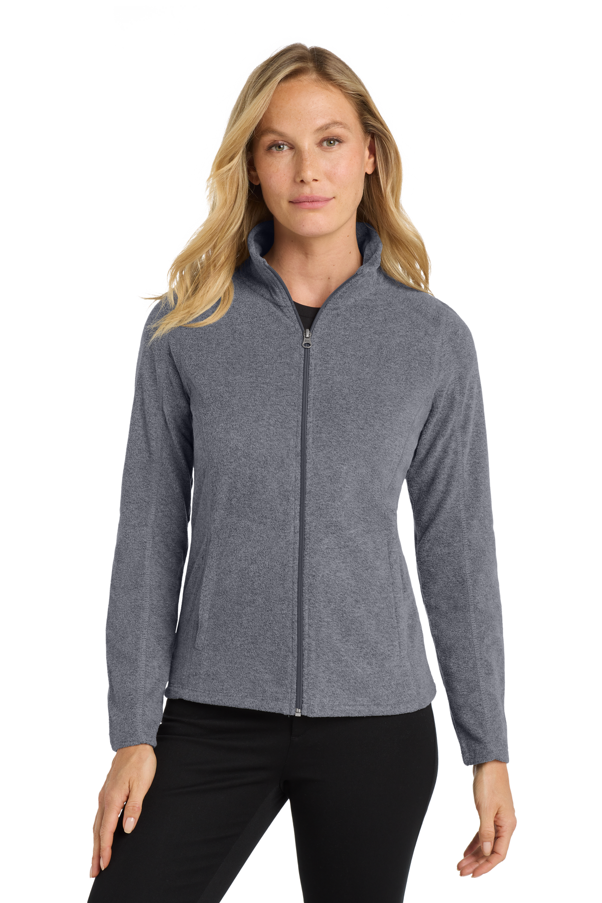 Port Authority® Embroidered Women's Heather Microfleece Full-Zip Jacket