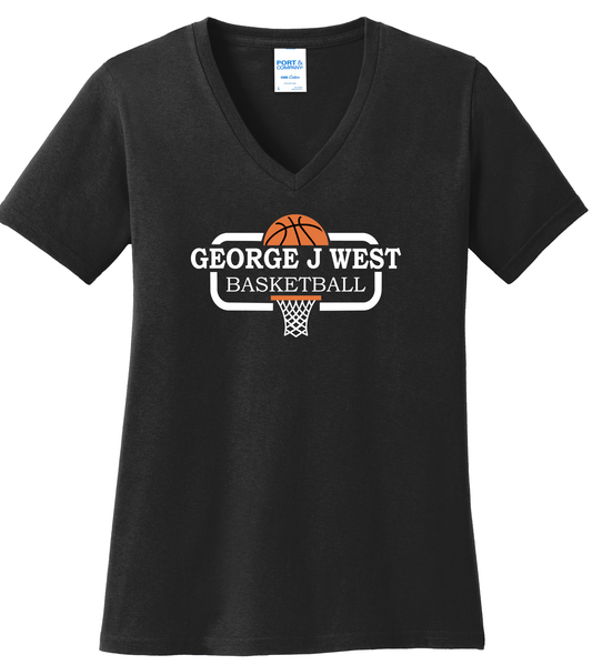 T-Shirt  Women's Core Cotton V-Neck Tee LPC54V - George J West - Basketball