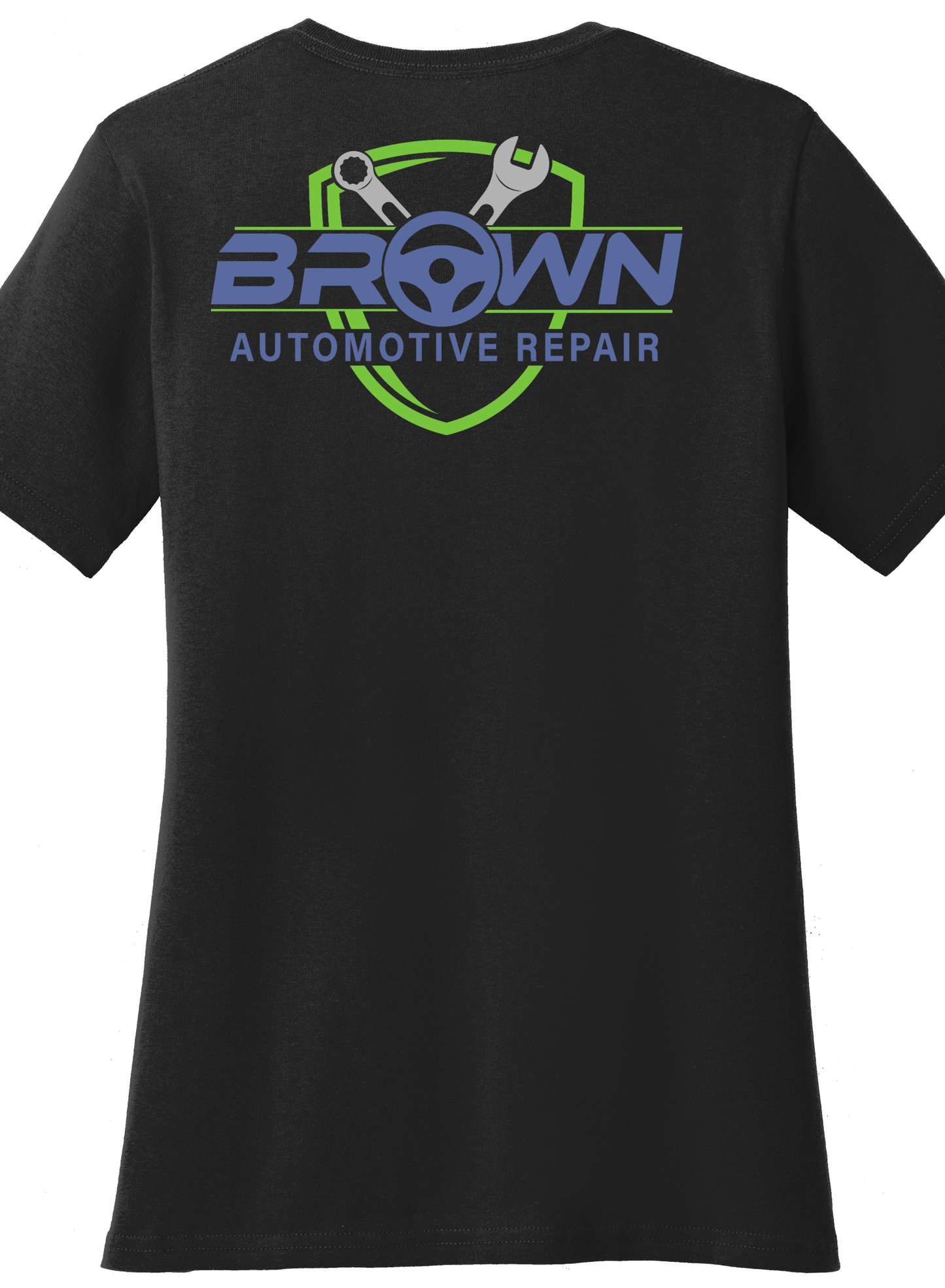 Economy T-Shirt Ladies - Port and Co. Core Blend Tee LPC55 - Brown Automotive Repair