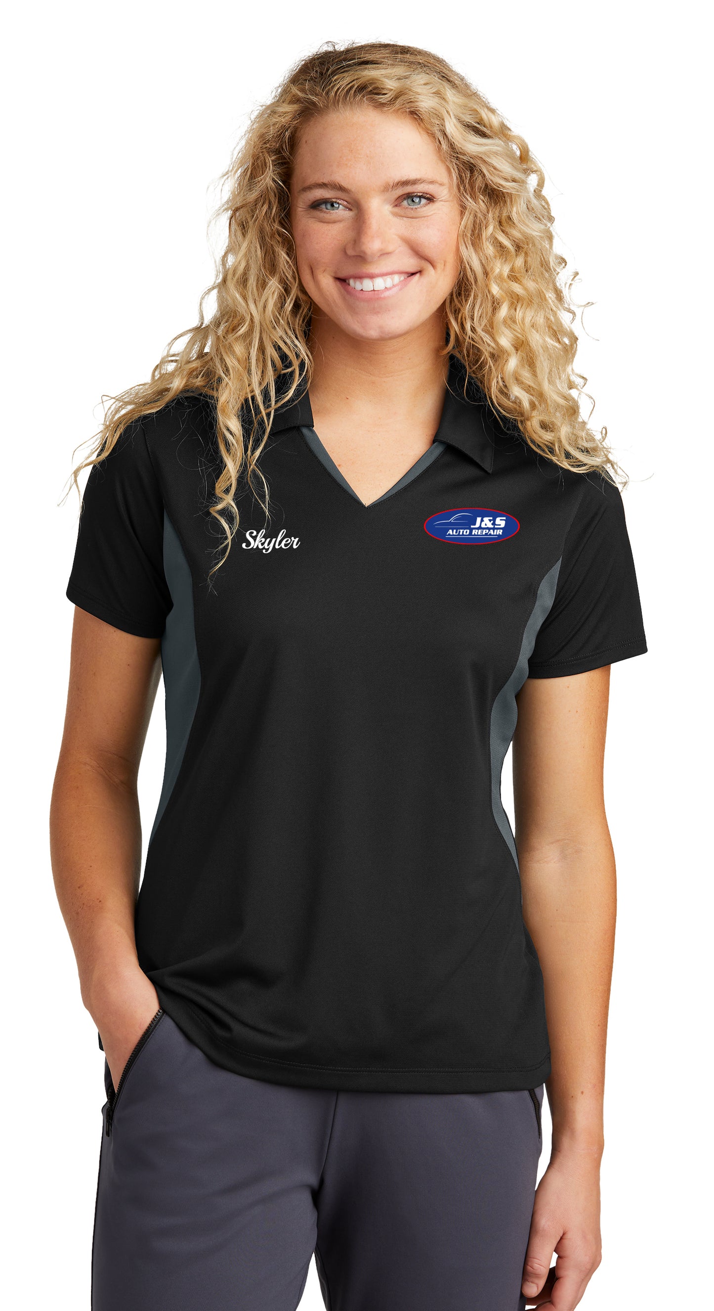 POLO - Ladies Sport-Tek Side Blocked Micropique Sport-Wick LST655 - J & S Auto Repair