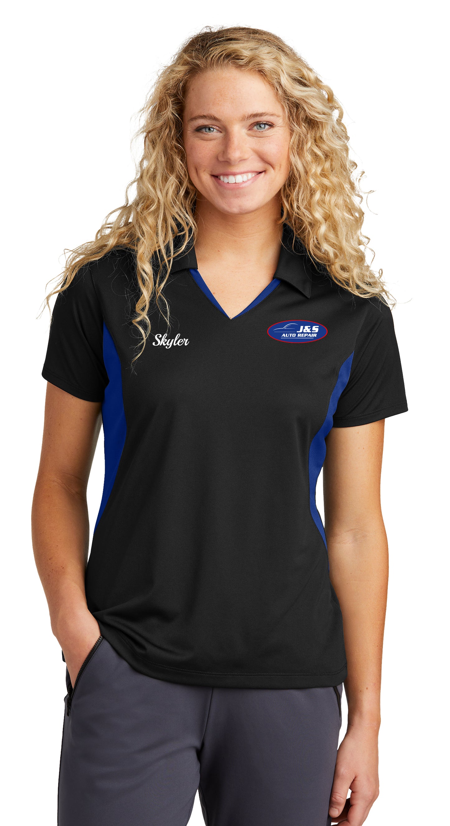 POLO - Ladies Sport-Tek Side Blocked Micropique Sport-Wick LST655 - J & S Auto Repair