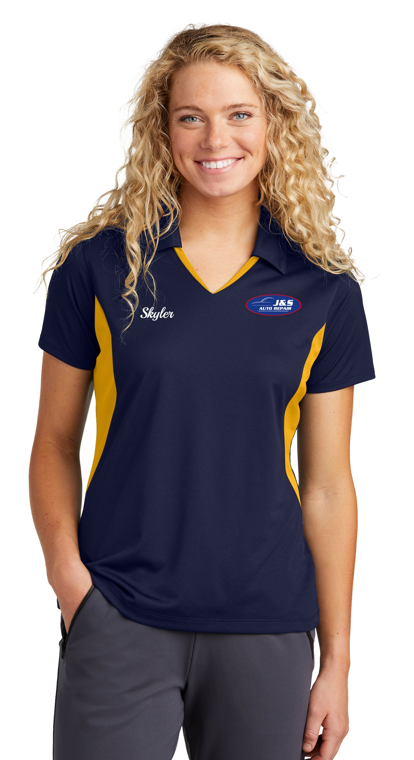 POLO - Ladies Sport-Tek Side Blocked Micropique Sport-Wick LST655 - J & S Auto Repair