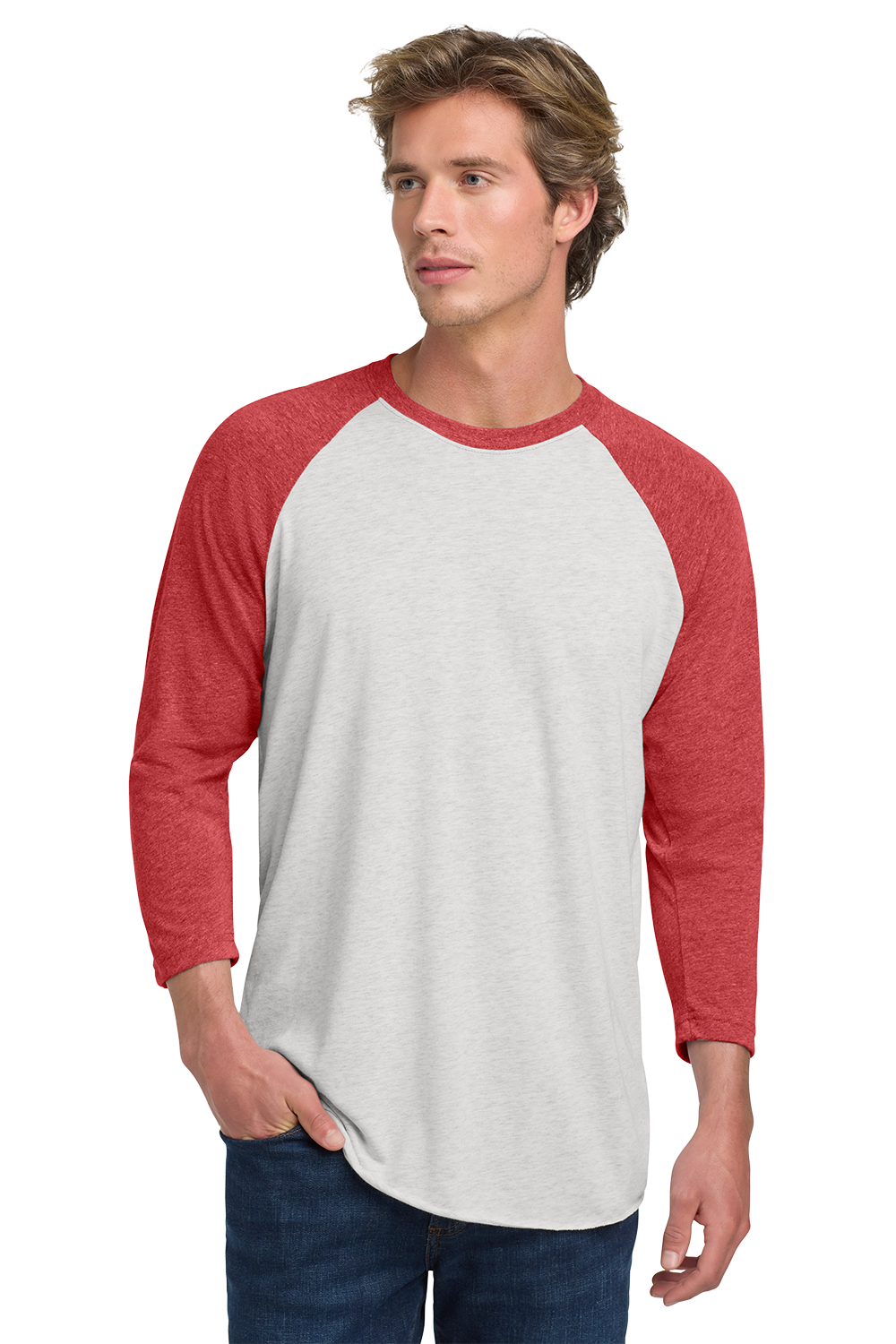 T-Shirt - Next Level Apparel® Adult Tri-Blend 3/4-Sleeve Raglan Tee - NL6051