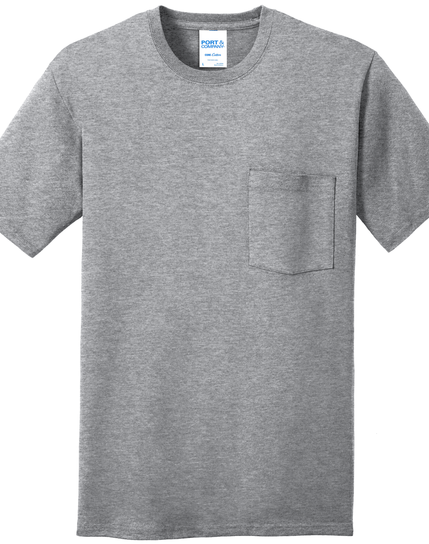 Economy Pocket T-Shirt - Port & Co. Core Cotton Pocket Tee - PC54P - Technician Tees