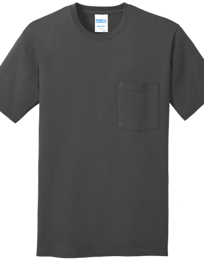 Economy Pocket T-Shirt - Port & Co. Core Cotton Pocket Tee - PC54P - Technician Tees