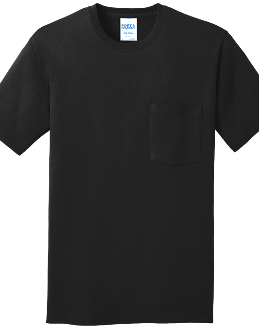 Economy Pocket T-Shirt - Port & Co. Core Cotton Pocket Tee - PC54P - Technician Tees