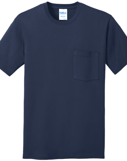 Economy Pocket T-Shirt - Port & Co. Core Cotton Pocket Tee - PC54P - Technician Tees