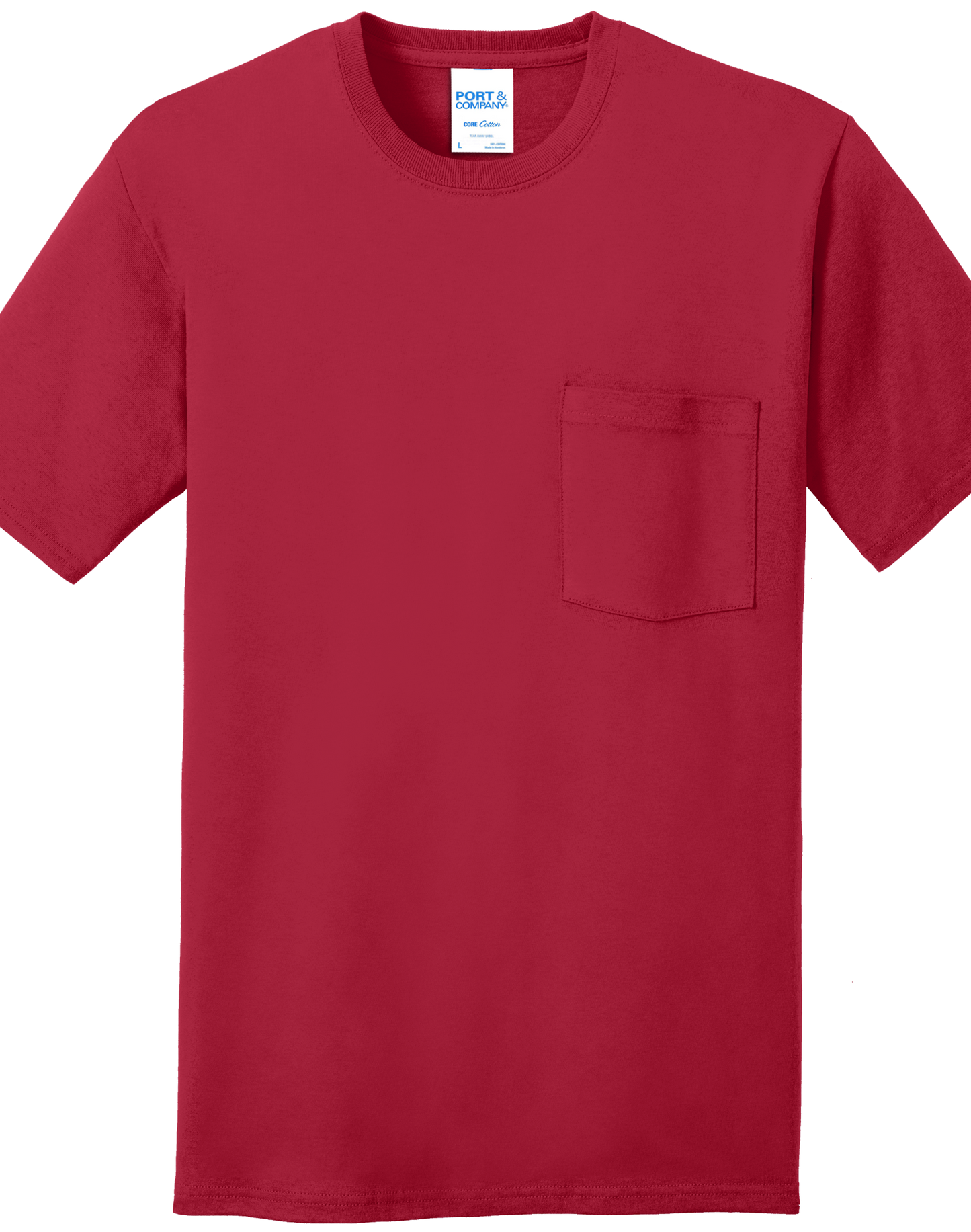 Economy Pocket T-Shirt - Port & Co. Core Cotton Pocket Tee - PC54P - Technician Tees