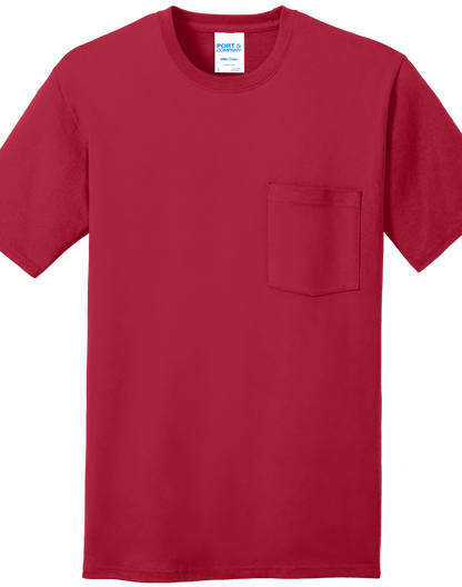 Economy Pocket T-Shirt - Port & Co. Core Cotton Pocket Tee - PC54P - Technician Tees