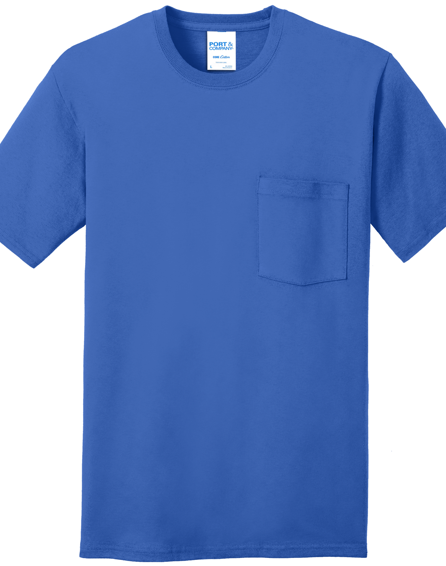 Economy Pocket T-Shirt - Port & Co. Core Cotton Pocket Tee - PC54P - Technician Tees