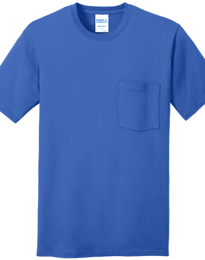Economy Pocket T-Shirt - Port & Co. Core Cotton Pocket Tee - PC54P - Technician Tees