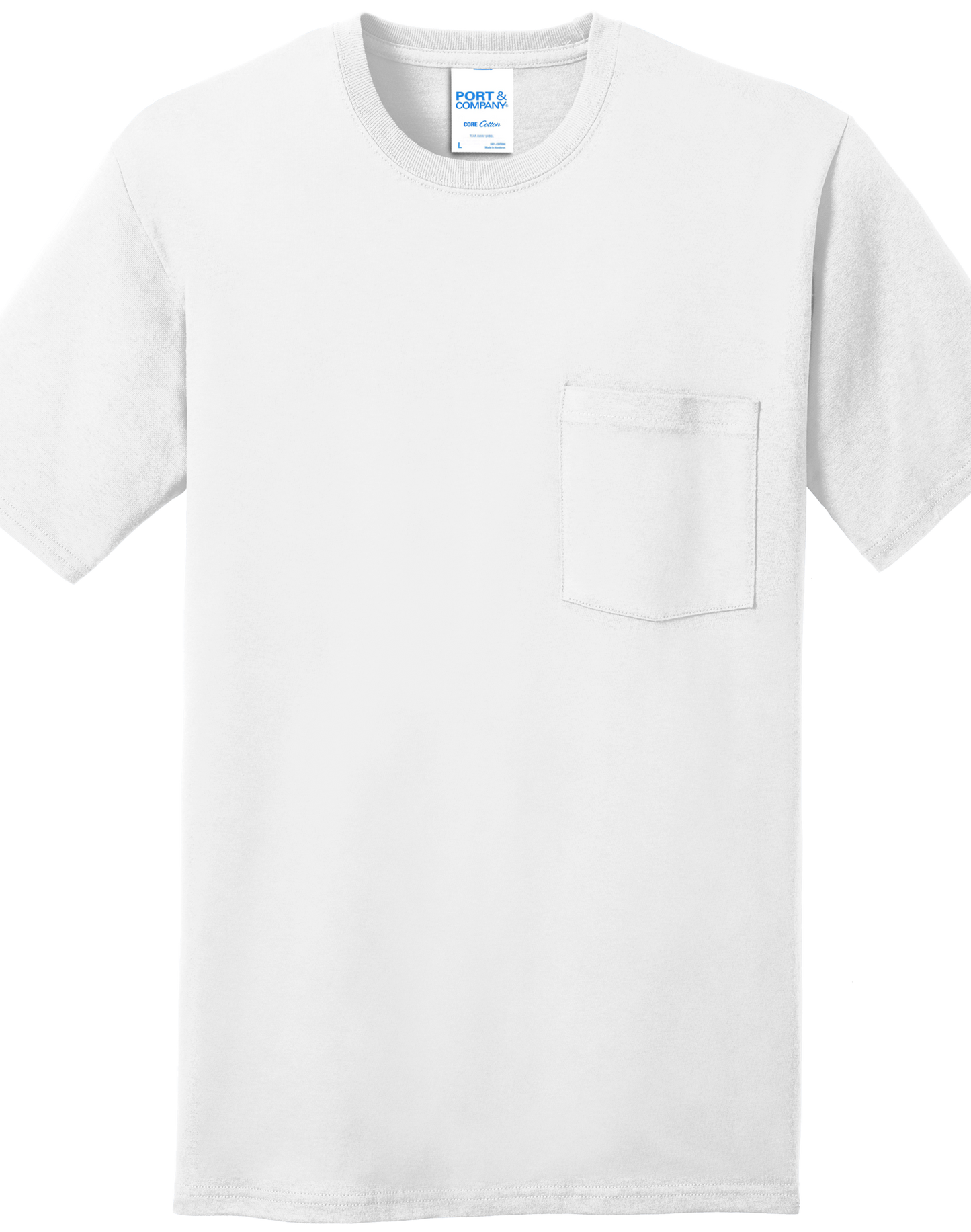 Economy Pocket T-Shirt - Port & Co. Core Cotton Pocket Tee - PC54P - Technician Tees