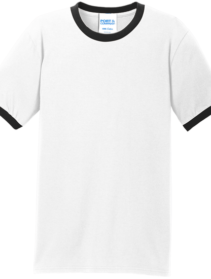 Economy T-Shirt Port & Co Core Cotton Ringer Tee PC54R - Technician Tees