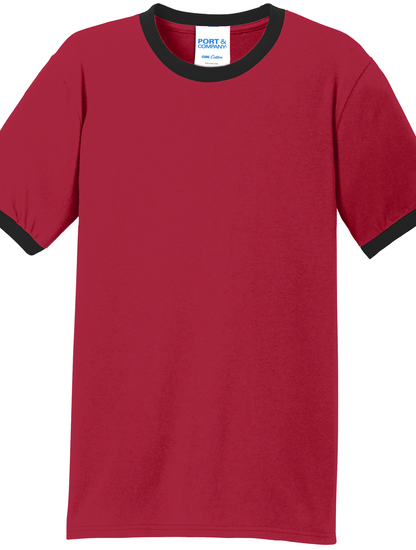 Economy T-Shirt Port & Co Core Cotton Ringer Tee PC54R - Technician Tees