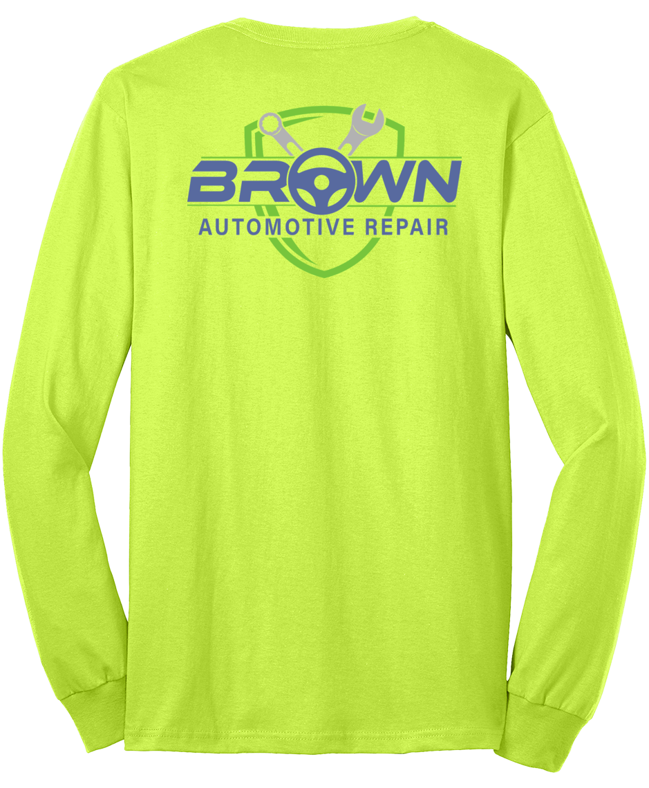 T-Shirt - Long Sleeve - Core Blend Tee PC55LS - Brown Automotive Repair