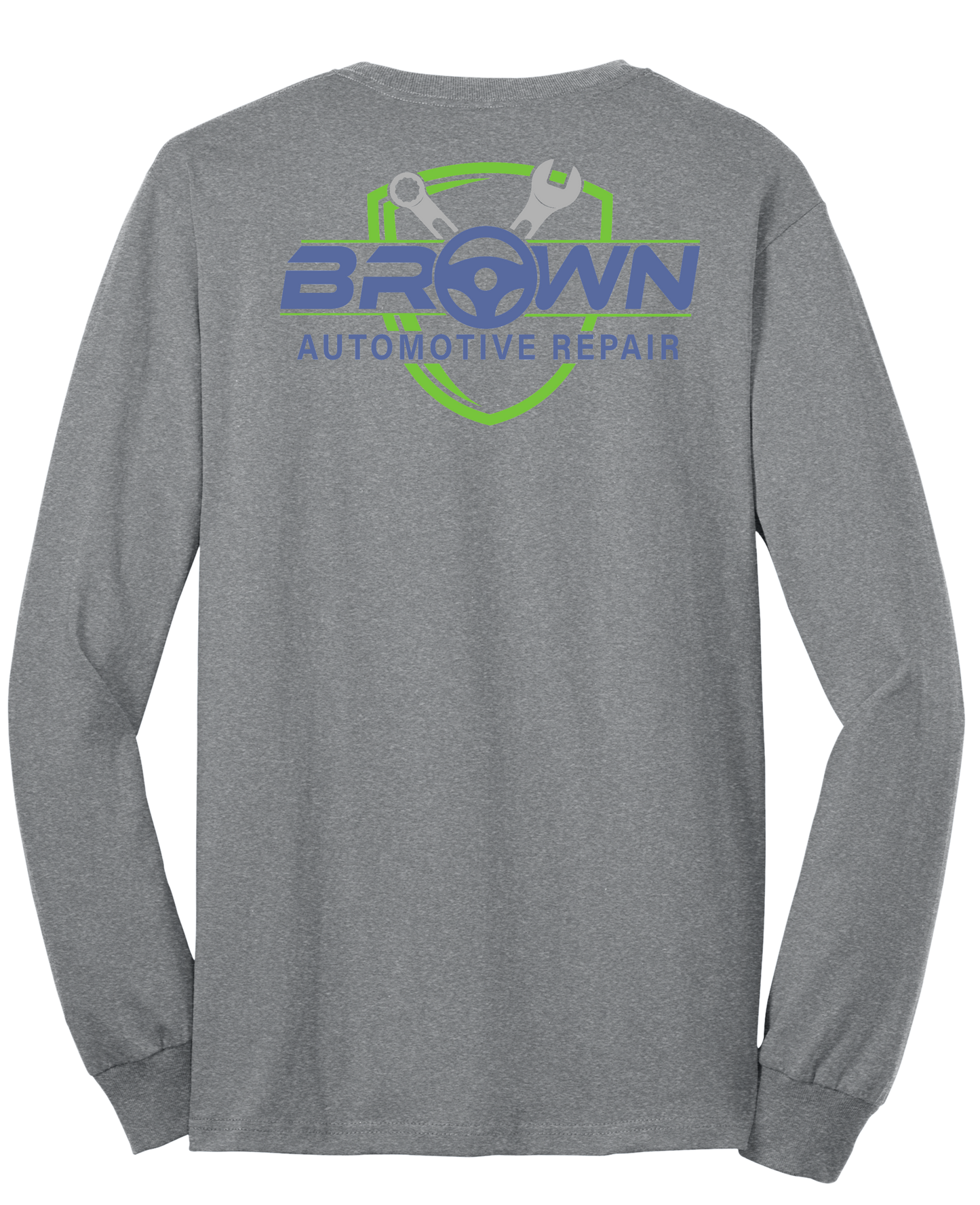 T-Shirt - Long Sleeve - Core Blend Tee PC55LS - Brown Automotive Repair