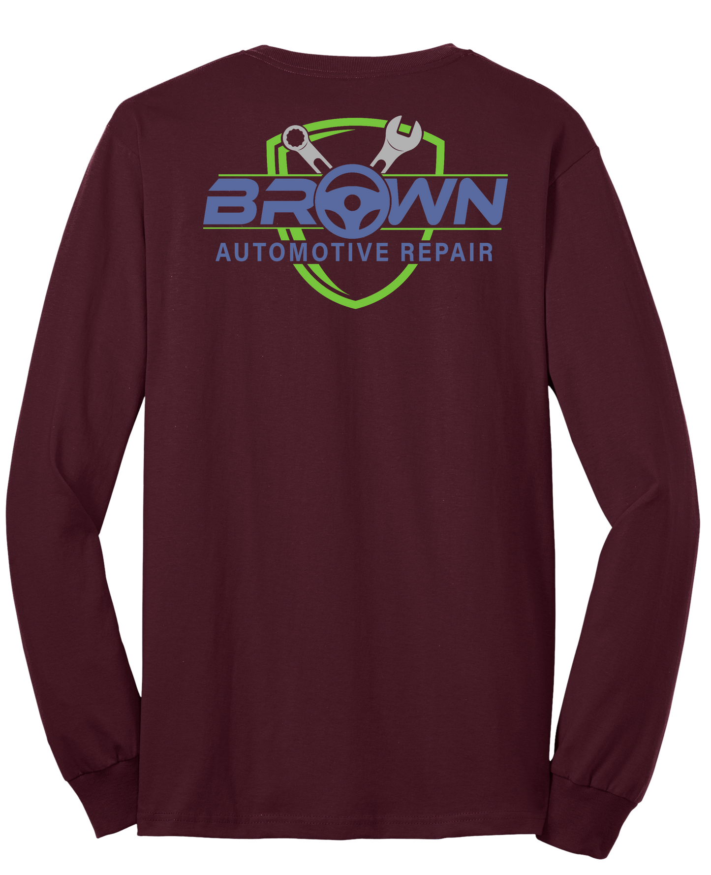 T-Shirt - Long Sleeve - Core Blend Tee PC55LS - Brown Automotive Repair