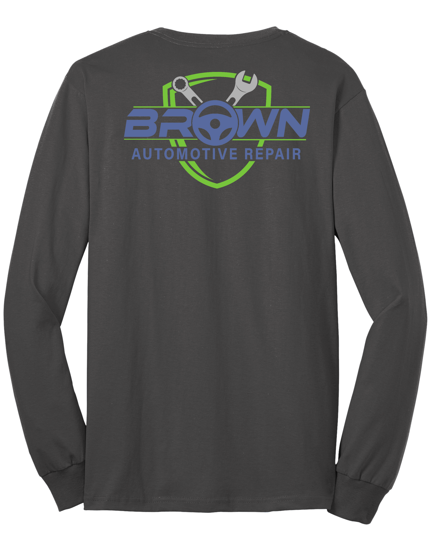 T-Shirt - Long Sleeve - Core Blend Tee PC55LS - Brown Automotive Repair