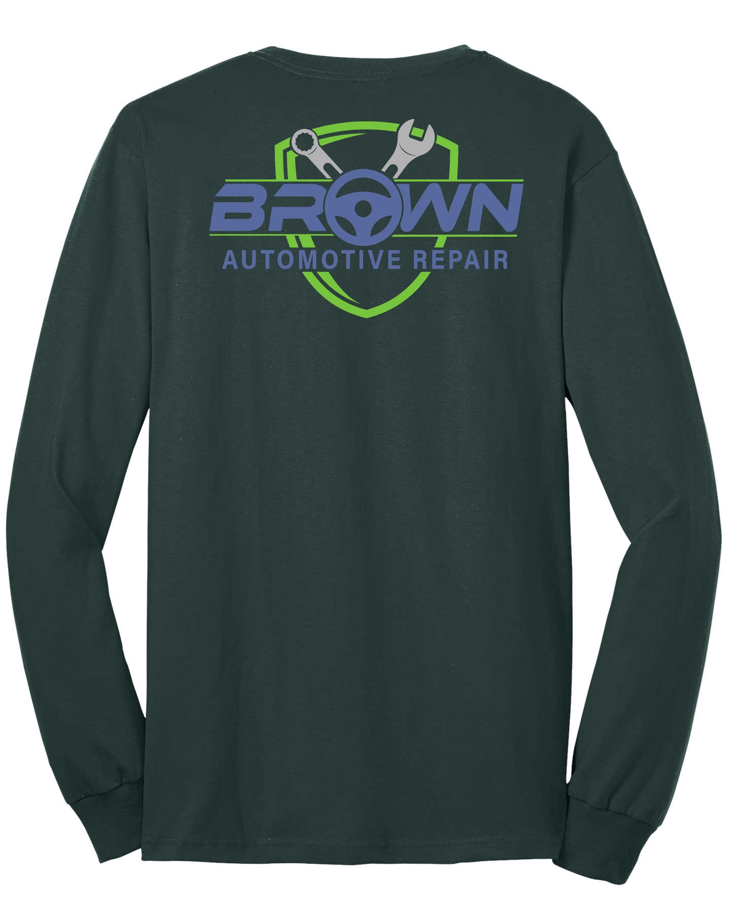 T-Shirt - Long Sleeve - Core Blend Tee PC55LS - Brown Automotive Repair