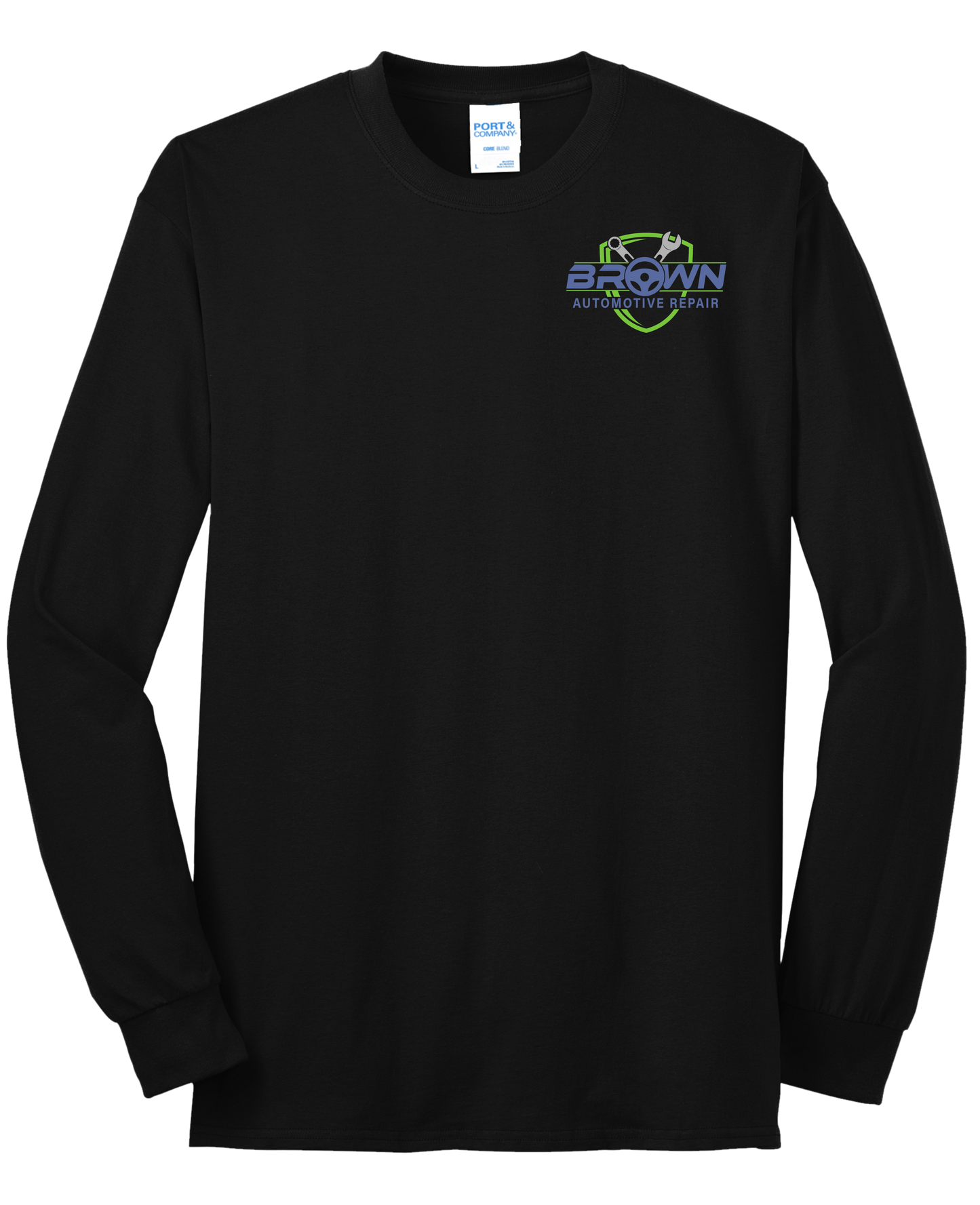 T-Shirt - Long Sleeve - Core Blend Tee PC55LS - Brown Automotive Repair